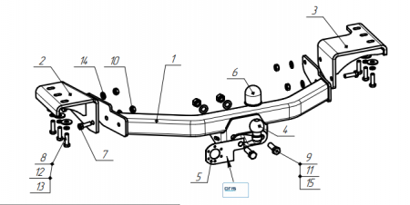 Фаркоп 3015-F Oris на Toyota Fortuner (кроме комплектации TRD) 2017- без выреза в бампере. Тип шара: F. Нагрузки: 2500/100 кг, масса фаркопа 20 кг (без электрики в комплекте) от магазина ФаркопРос